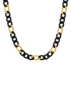 ANTHONY JACOBS MEN'S TWO-TONE STAINLESS STEEL FIGARO CHAIN NECKLACE