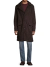 Karl Lagerfeld Men's Faux Shearling Top Coat In Dark Chocolate