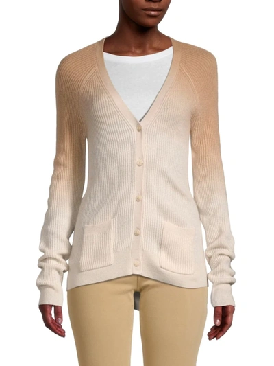 Naadam Women's Ombre Ribbed Cashmere Cardigan In Camel
