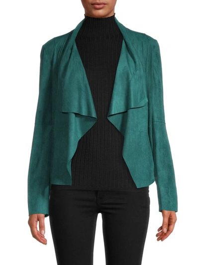 Bagatelle Drape Open-front Jacket In Emerald