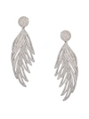 Eye Candy La Women's The Luxe Collection Olivia Cubic Zirconia Feathers Dangle Earrings In Brass