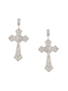 EYE CANDY LA WOMEN'S THE LUXE COLLECTION CUBIC ZIRCONIA DOUBLE CROSS DROP EARRINGS