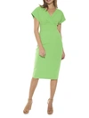 Alexia Admor Naomi Drape Surplice Neck Sheath Dress In Green