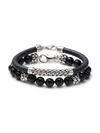 Effy Men's 2-piece Sterling Silver & Onyx Bracelet Set In Silver