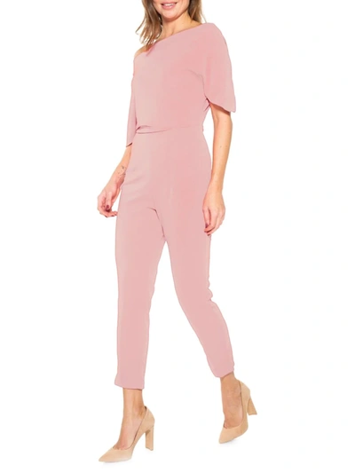 Alexia Admor Women's Draped One-shoulder Jumpsuit In Blush