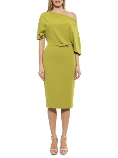 Alexia Admor Women's Olivia Draped One-shoulder Sheath Dress In Clover Green