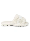 Guess Women's Faux Fur Slides In White Multi