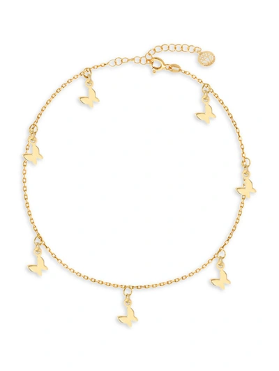 Gabi Rielle Women's Grand Entrance 14k Yellow Gold Vermeil Butterfly Anklet