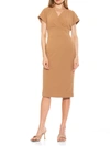 Alexia Admor Women's Draped Surplice Sheath Dress In Camel