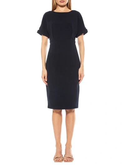 Alexia Admor Women's Jacqueline Rolled-cuff Sheath Dress In Navy