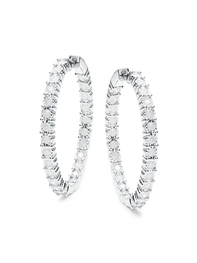 Effy Eny Women's Sterling Silver & 1.96 Tcw Diamond Hoop Earrings