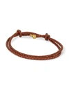 Jean Claude Men's Leather & Goldplated Stainless Steel Wrap Bracelet In Neutral
