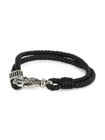 Jean Claude Men's Stainless Steel & Leather Rope Bracelet In Neutral