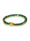 Jean Claude Men's Dell Arte 24kgoldplated Sterling Silver, Turquoise & Hematite Beaded Bracelet In Silver