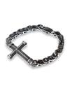 Jean Claude Men's Dell Arte Stainless Steel Link Cross Bracelet In Neutral