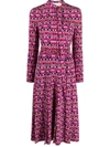 Valentino Long Elegant Dress With Long Sleeves In Rosa