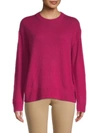 360cashmere Krystal Crewneck Raglan Cashmere Sweater In Magenta