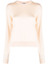 Jil Sander Liso Crew-neck Wool Jumper In Rosa