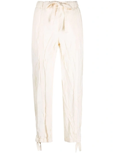 JIL SANDER DRAWSTRING CRINKLE-EFFECT TROUSERS