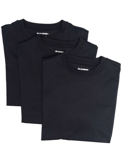 Jil Sander Logo-patch Detail T-shirt Pack In Blue