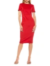 Alexia Admor Scuba Midi Sheath Dress In Red