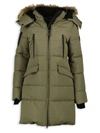 Noize Women's Addie Faux Fur-trim Quilted Parka In Green