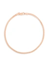 CHLOE & MADISON WOMEN'S 18K ROSE GOLDPLATED STERLING SILVER WHEAT CHAIN ANKLET
