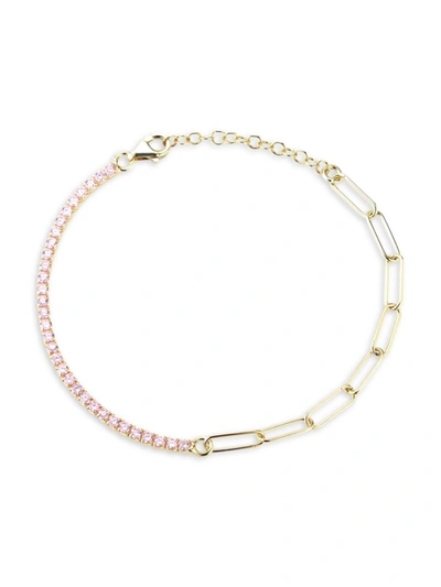 Chloe & Madison Women's 14k Goldplated Sterling Silver & Cubic Zirconia Tennis Bracelet