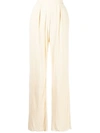 Simkhai Plissé Straight-leg Trousers In Gelb