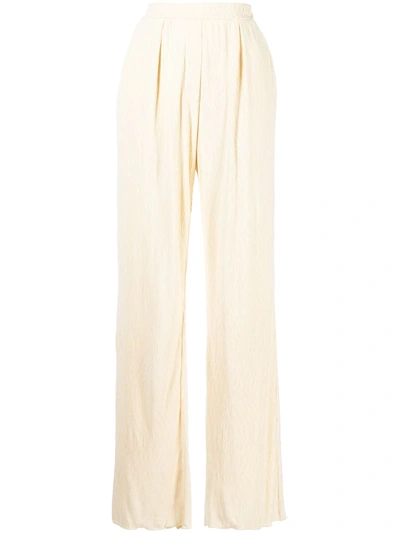 Jonathan Simkhai Plissé Straight-leg Trousers In Gelb