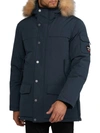 Pajar Men's Duck Down-fill Crystal Fox Fur-trim Parka In Navy