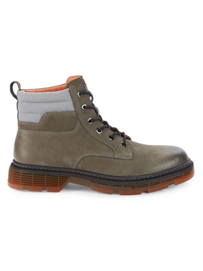 French Connection Men's Jacquues Leather Hikers In Grey