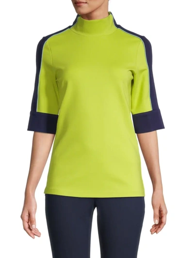 Marrisa Wilson New York Women's Terri Colorblock Turtleneck Top In Yellow