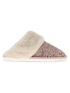 BCBGENERATION WOMEN'S TRIAA FAUX FUR-LINED SEQUIN SLIPPERS