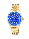 Gevril Men's Wall Street 43mm Goldtone Stainless Steel Swiss Automatic Bracelet Watch In Black