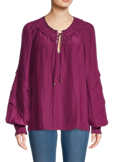 Ramy Brook Women's Nella Tie-neck Top In Burgundy
