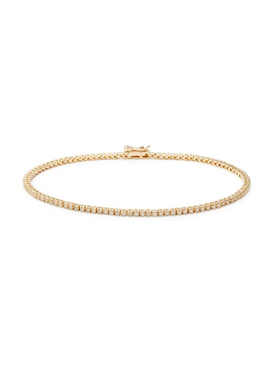 Saks Fifth Avenue Women's 14k Yellow Gold & 1.0 Tcw Diamond Tennis Bracelet