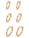 Chloe & Madison Women's 3-piece 18k Rose Goldplated Sterling Silver Hoop Earrings Set In Silver
