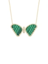 Gabi Rielle Women's Perfect Pairing 14k Gold Vermeil Malachite Butterfly Necklace In Gold