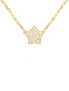 GABI RIELLE WOMEN'S PERFECT PAIRING 14K YELLOW GOLD VERMEIL & CUBIC ZIRCONIA CAVIER STAR PENDANT NECKLACE