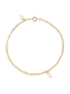 CHLOE & MADISON WOMEN'S 18K GOLDPLATED STERLING SILVER & 3MM FRESHWATER PEARL BEADED ANKLET