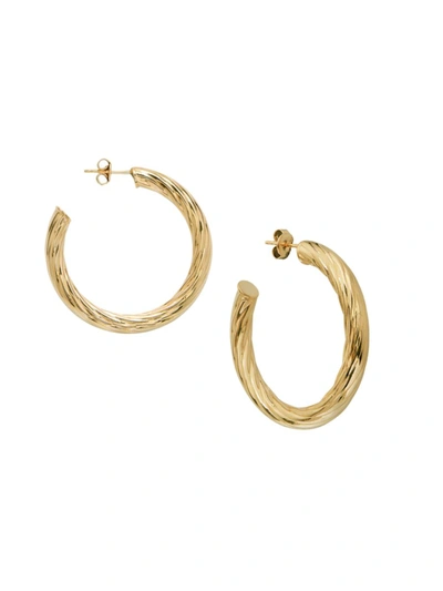 Gabi Rielle Women's Perfect Pairing 14k Gold Vermeil Flow Thick Tube Hoop Earrings