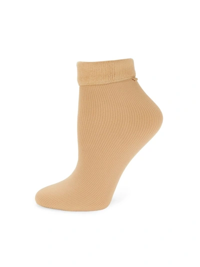 Stems Women's Easy Fleece-lined Ankle Socks In Brown