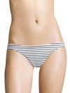 Melissa Odabash Brazilian Bikini Bottom In White Blue Stripe