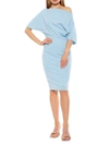 Alexia Admor Women's Olivia Draped One-shoulder Sheath Dress In Halogen Blue