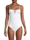 Melissa Odabash Women's Cyprus Lace-up One-piece Swimsuit In White