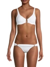 Melissa Odabash Bel Air Embellished Ribbed Underwired Bikini Top In White