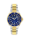 Gv2 Men's Liguria Swiss Automatic Two Tone Stainless Steel Diver Watch In Blue