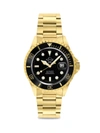 Gv2 Men's Liguria Swiss Automatic Goldtone Stainless Steel Diver Watch In Black