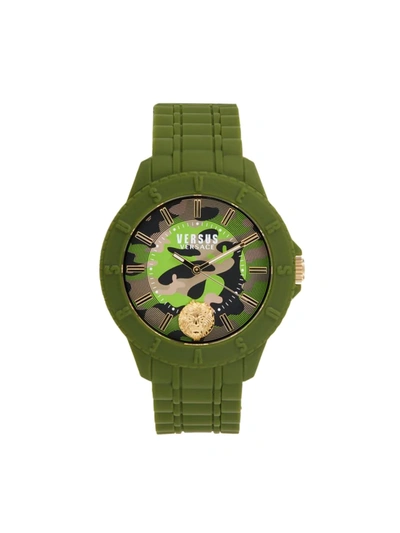Versus Men's 42mm Silicone & Stainless Steel Watch In Green